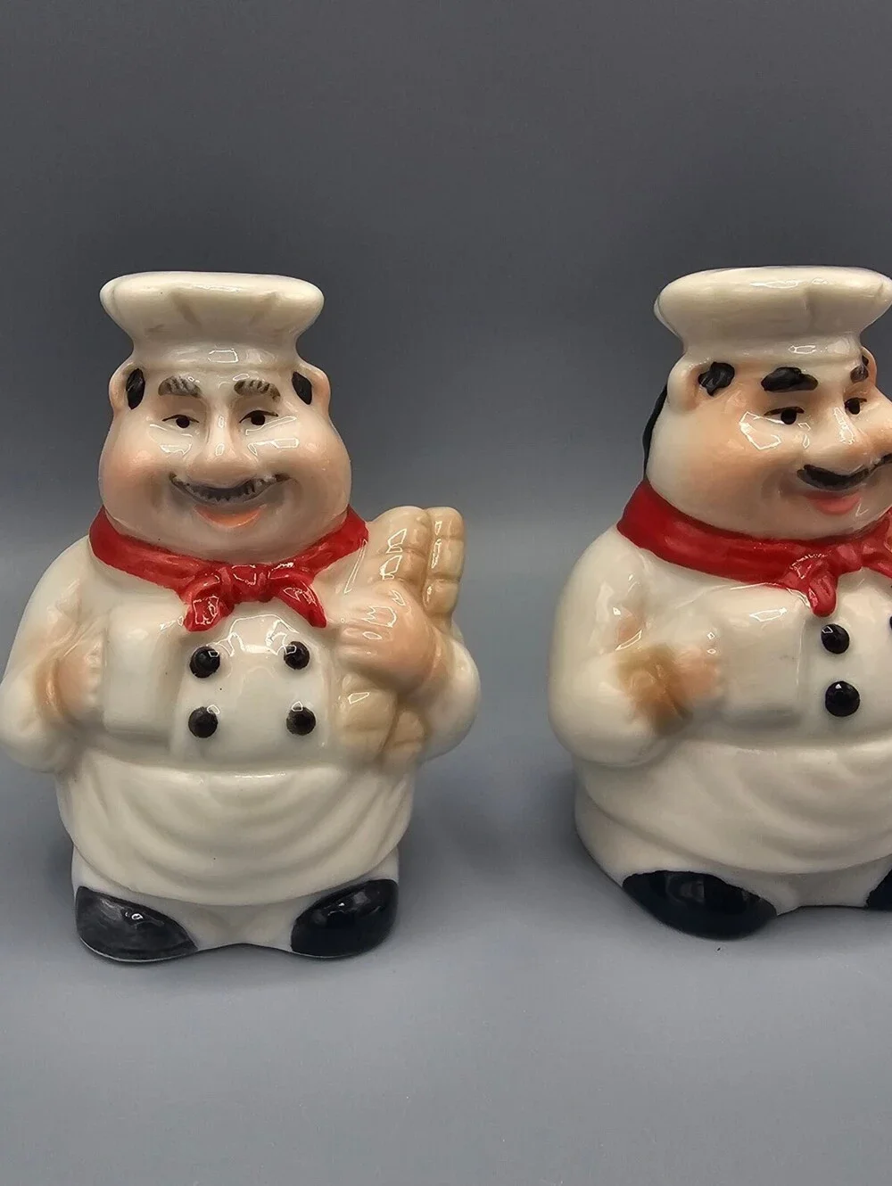 Vintage Ceramic Chef Salt and Pepper Shakers Set